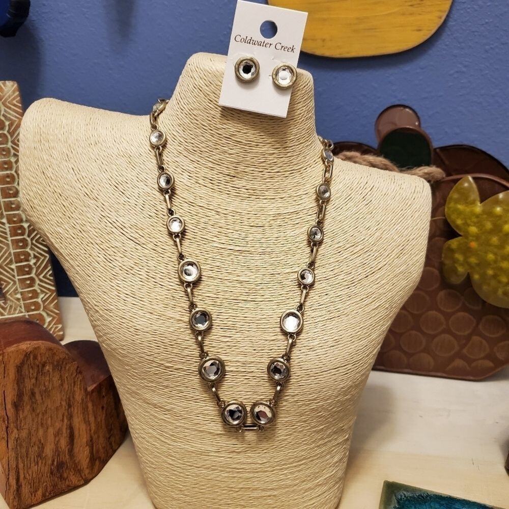 New Coldwater creek gorgeous gold‎ necklace earring